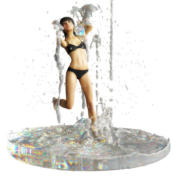 数字3D渲染的一个女人在淋浴图片下载