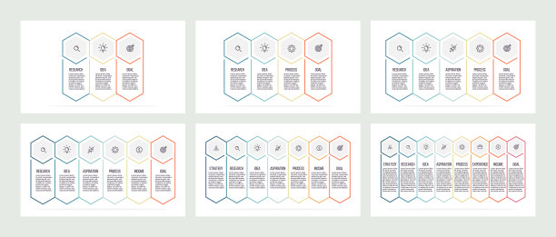 业务信息图有3、4、5、6、7、8个步骤和选项。向量模板。可编辑的行。素材图片