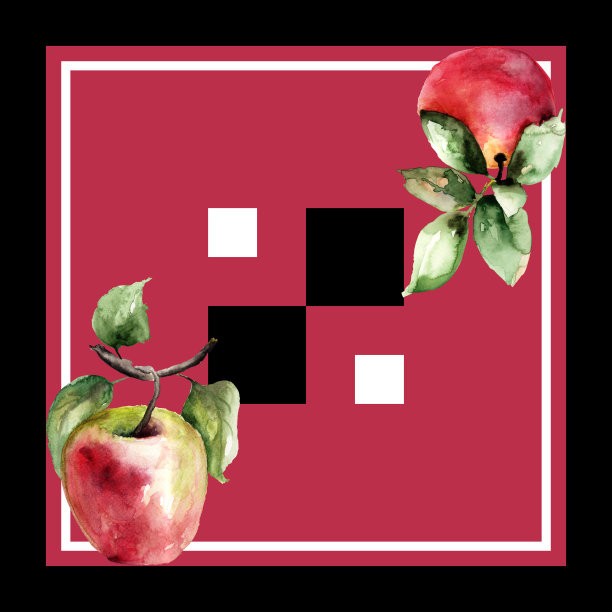 程式化的水彩苹果插图图片下载
