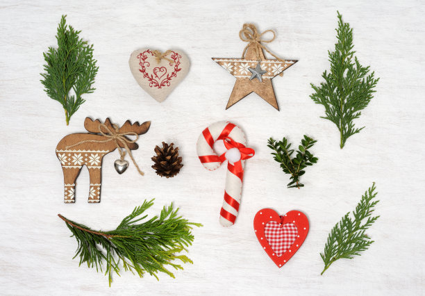 圣诞节物品的安排图片下载