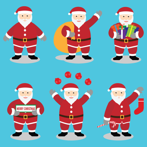 可爱的圣诞老人圣诞人物集图片下载