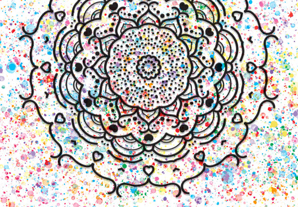 抽象曼荼罗图形背景图片下载