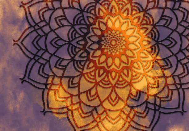 抽象曼荼罗图形背景图片下载