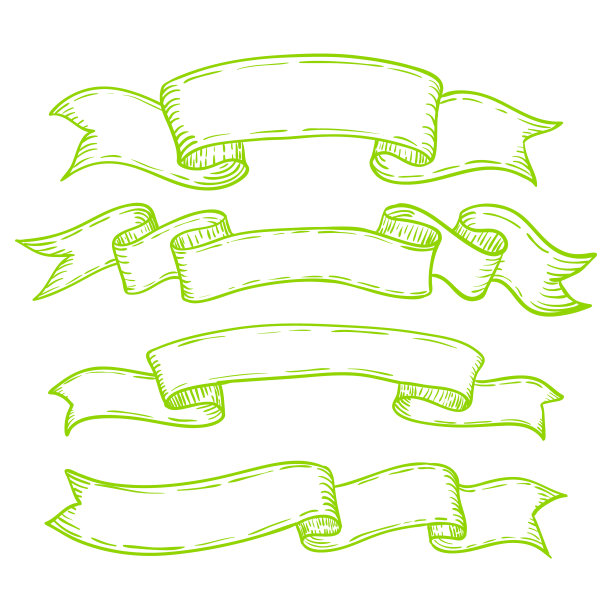 一套四手绘制横幅。向量图片下载