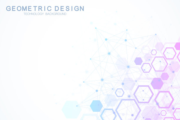 数据技术抽象未来的矢量插图。大数据可视化。低聚形状，连接点和线。图片下载