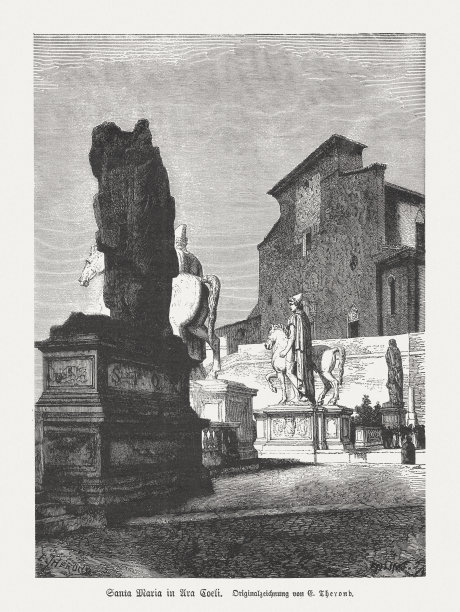 意大利罗马阿拉科伊里的圣玛丽亚木刻版，1876年出版图片下载