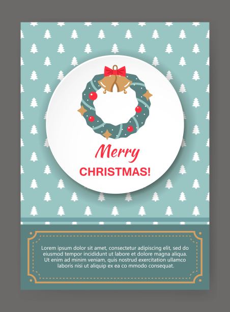 圣诞贺卡圣诞花环。图片下载