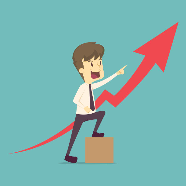 我长大了。卡通的企业，员工的成功是企业人物的概念，人的心情，可以作为背景，信息图表。矢量图图片下载