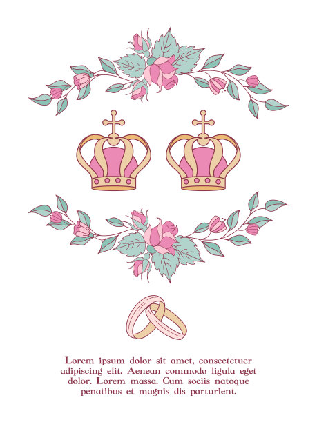 结婚卡，结婚请柬。快乐的婚礼。矢量插图。婚礼仪式。图片下载