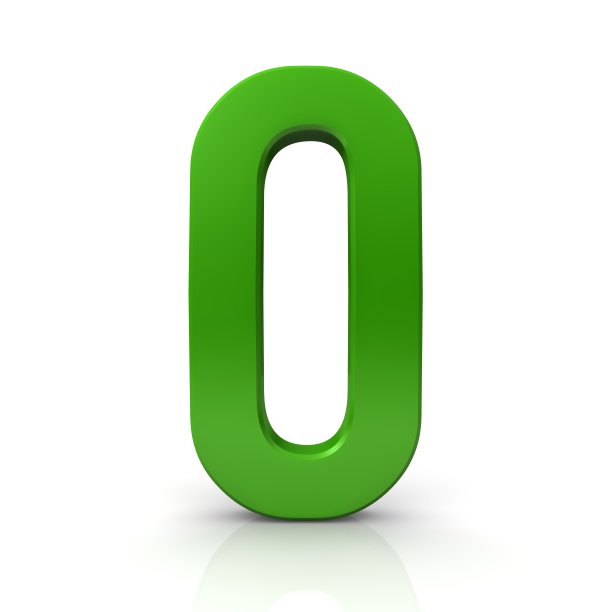 零数字0 3d绿色标志孤立图片下载