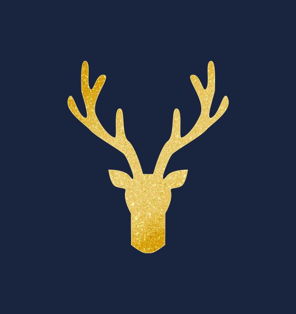 鹿角，金色纹理图片下载