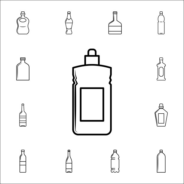 洗碗液图标。瓶子图标通用设置为网络和移动图片下载