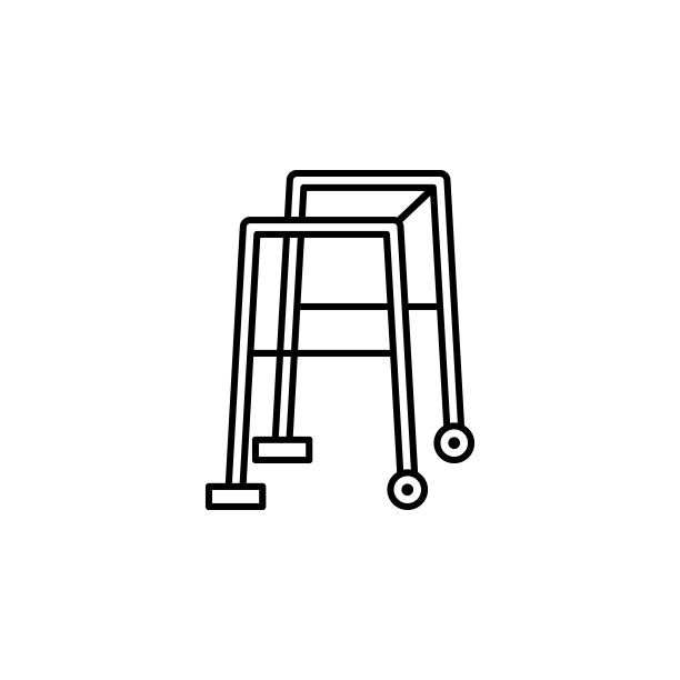 沃克图标。移动概念和web应用程序的药物理疗腿的图标元素。细线沃克图标可以用于网络和手机图片下载