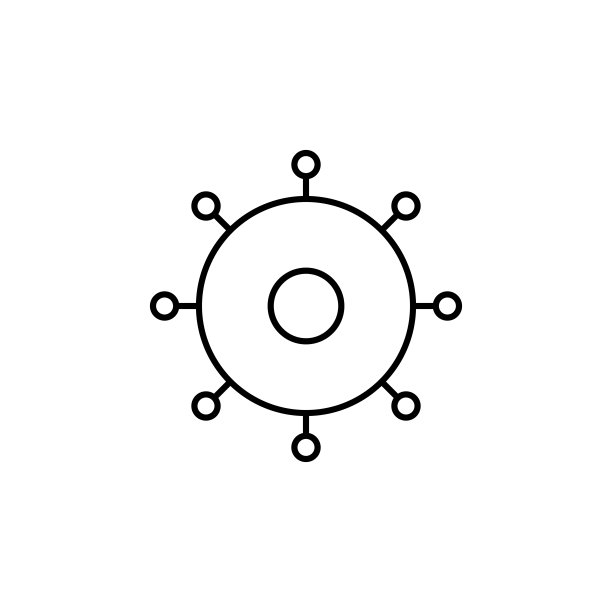 细菌图标。用于移动概念和Web应用程序的微生物图标元素。细线细菌图标可用于Web和移动图片下载