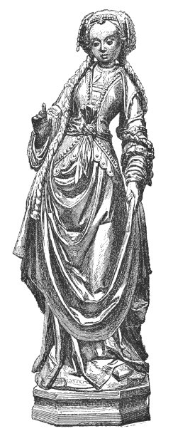 15世纪德国古式女子小雕像图片下载
