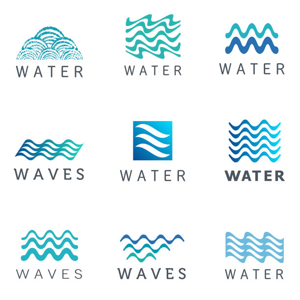 水的向量元素集合。图片下载