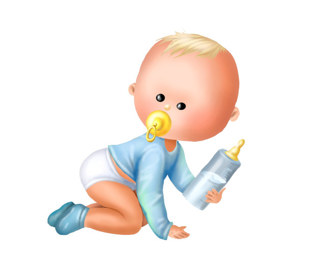 可爱的宝宝和奶瓶图片下载
