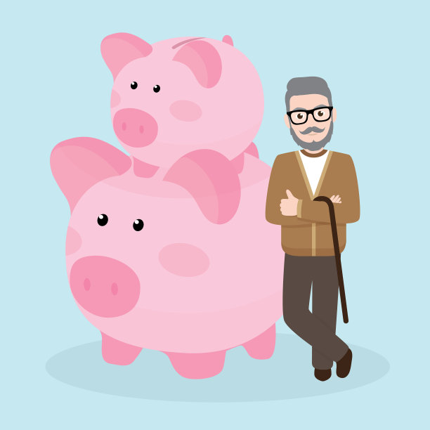 老人有存钱罐，养老理念。图片下载