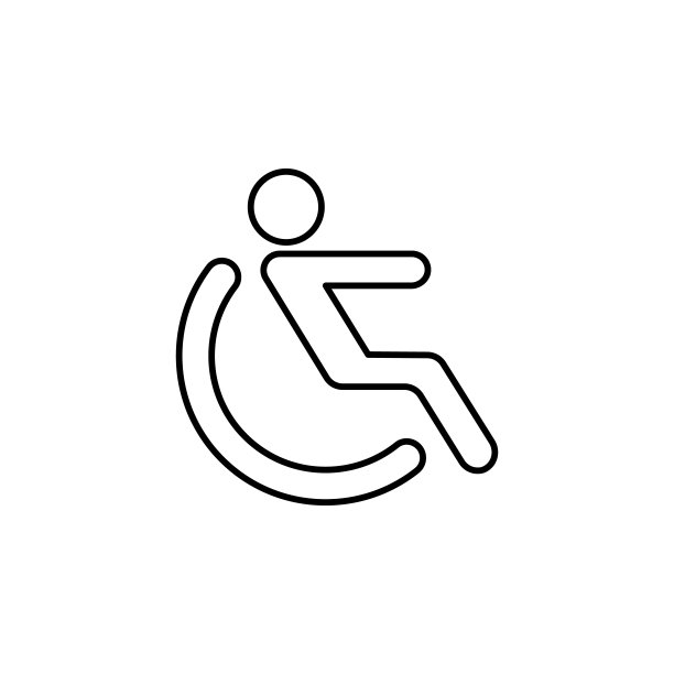 轮椅符号图标：腿部理疗的医学元素，适用于移动概念和Web应用图片下载