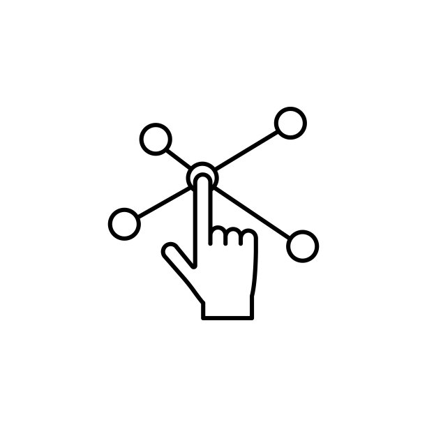 交互式连接图标：用于移动概念和Web应用的AI元素细线连接图片下载