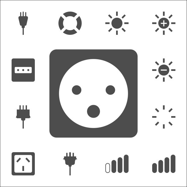 插座图标。网页图标通用设置为网页和移动图片下载