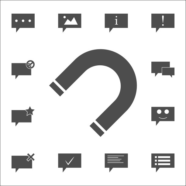 磁铁图标：适用于网页和移动设备的通用Web图标图片下载