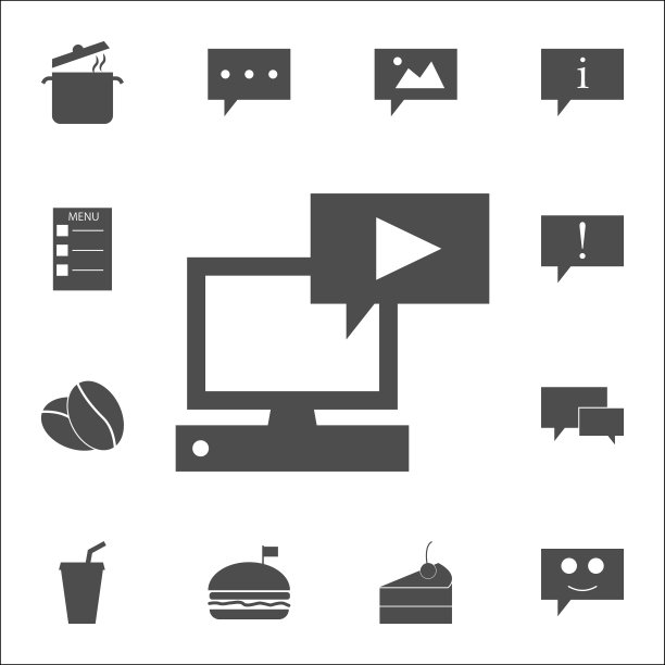 电脑玩家图标，适用于网页和移动设备的通用Web图标集图片下载