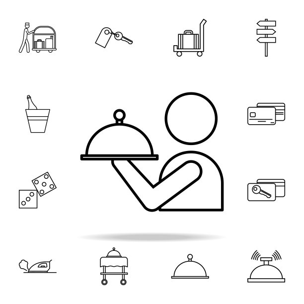 服务员图标。酒店图标通用设置为网络和移动图片下载