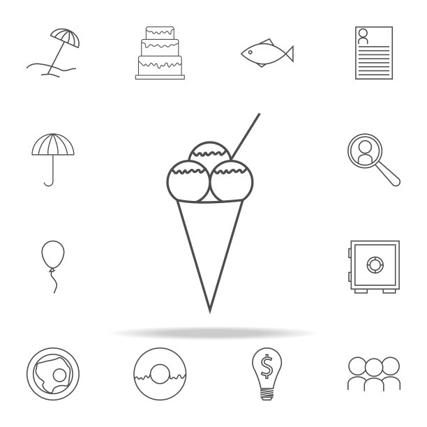 冰淇淋图标。网页图标通用设置为网页和移动图片下载