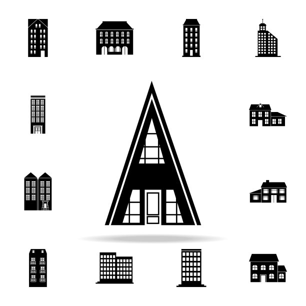 三角形图标。房子图标通用设置为网络和移动图片下载
