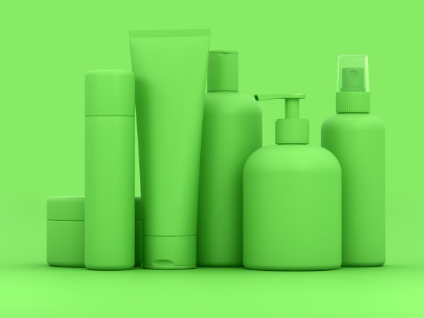 绿色调化妆品套装图片下载