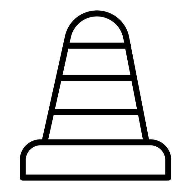 交通锥线性图标图片下载