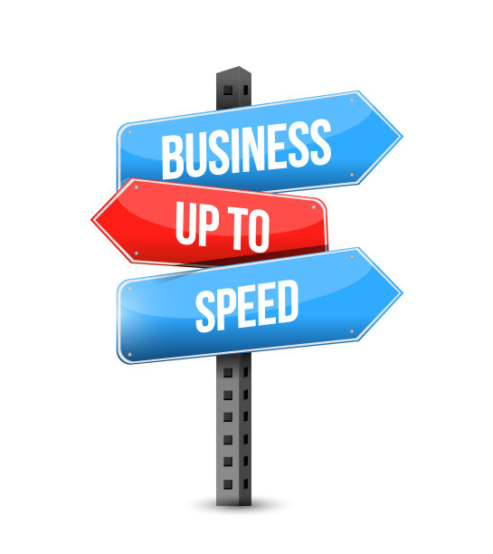 业务加速多目的地彩色街道标志图片下载