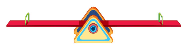 红色跷跷板游乐场设备图片下载