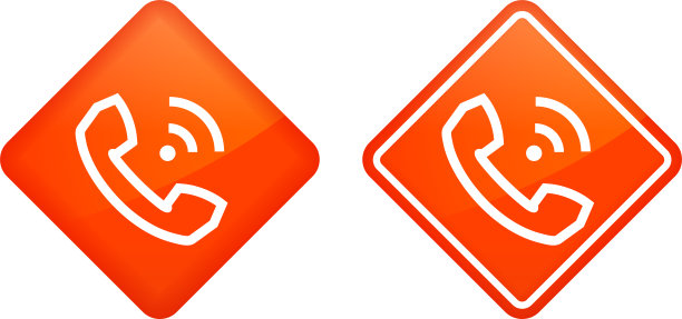 电话接收器与信号波图标图片下载