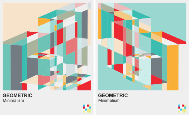 彩色三角形图案封面背景图片下载