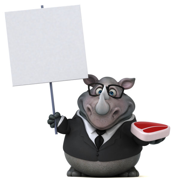 有趣的犀牛- 3D插图图片下载