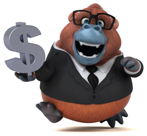 有趣的猩猩Outan - 3D插图图片下载