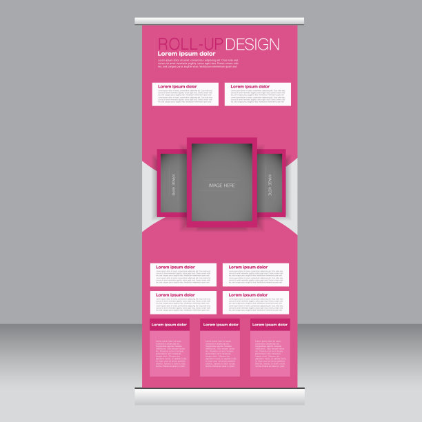 卷起横幅站模板。图片下载
