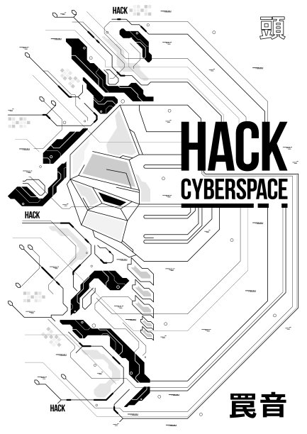 赛博朋克的未来海报，机器人头。技术抽象海报模板。现代传单为网和打印。图片下载