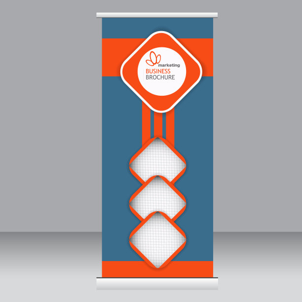 卷起横幅站模板。图片下载