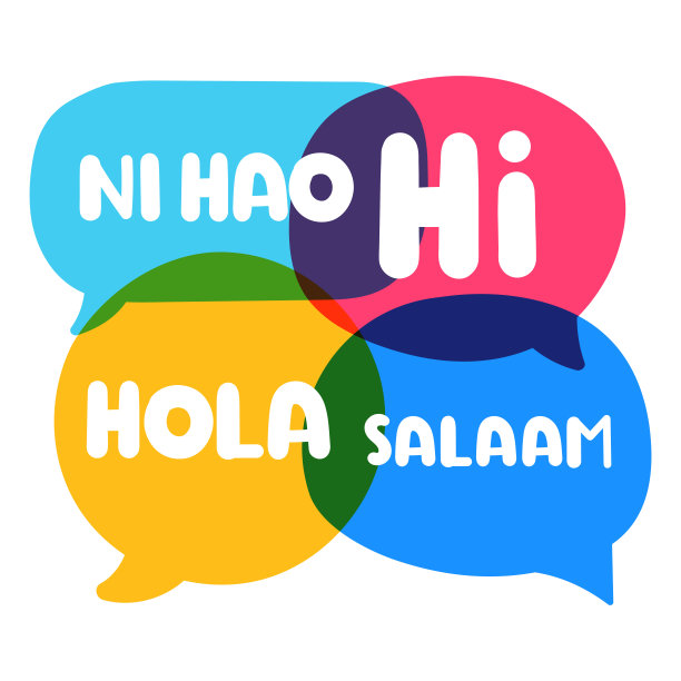 讲话气泡你好，嗨，你好，萨拉姆。矢量商业插图上的白色背景。图片下载