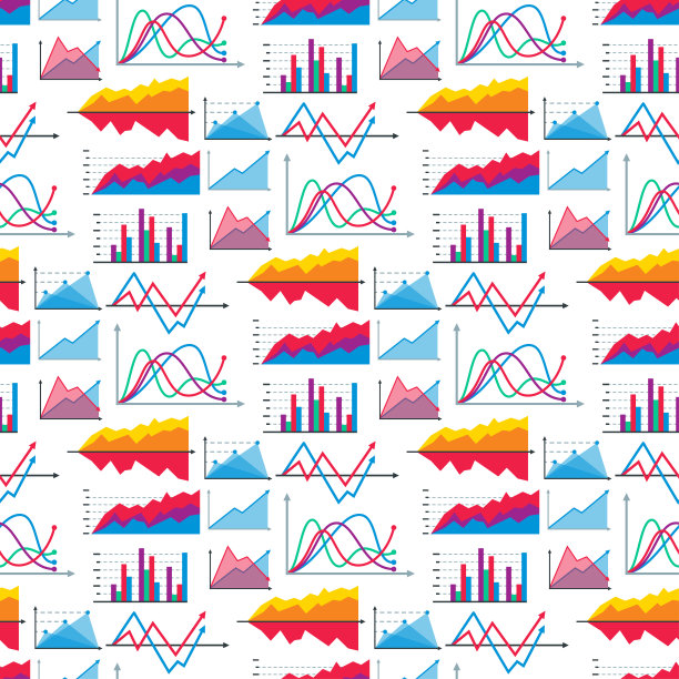 图表图表元素向量业务信息图表流程图数据模板箭头和圆进度图表报告无缝模式背景图片下载