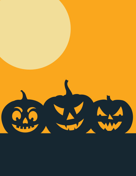 有趣的万圣节背景与杰克O'灯笼图片下载