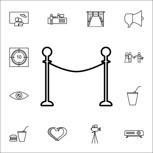 机架护栏图标。影院图标通用设置为网络和移动图片下载