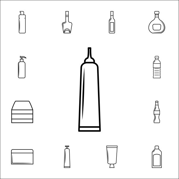 胶水管图标。瓶子图标通用设置为网络和移动图片下载