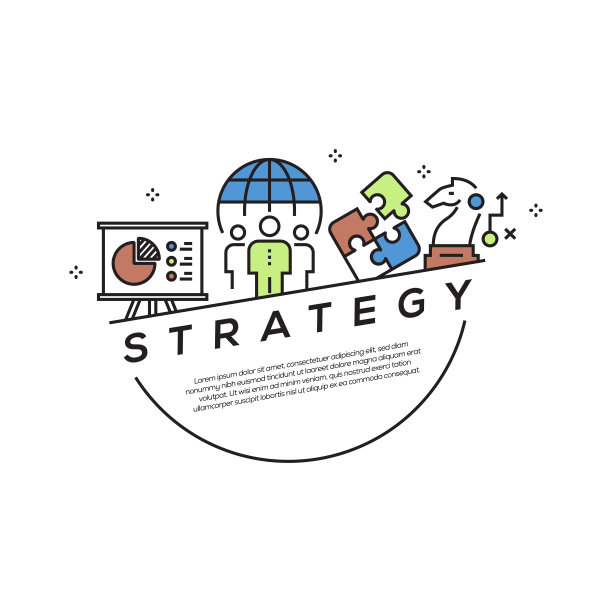 策略概念平面线图标图片下载