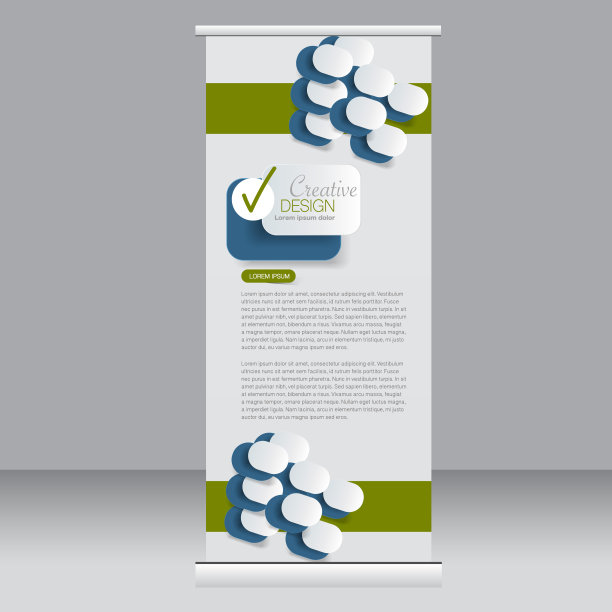 卷起横幅站模板。图片下载