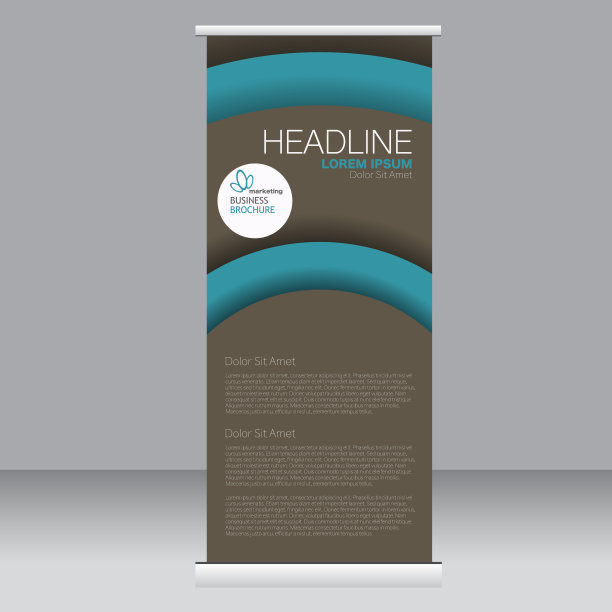 卷起横幅站模板。图片下载