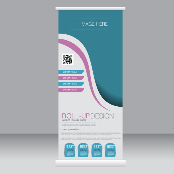 卷起横幅站模板。图片下载